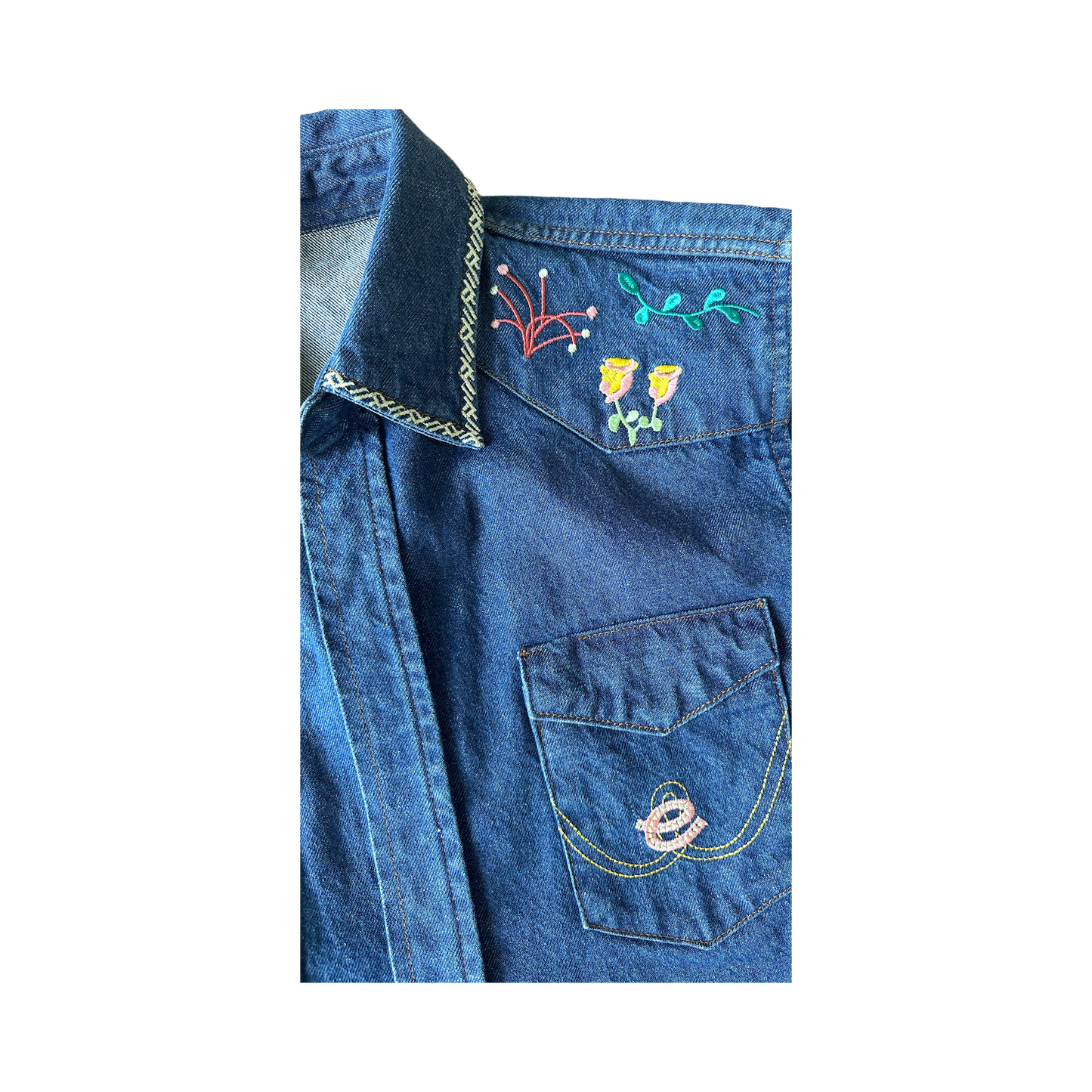 Your Flowers Embroidered Denim Shirt