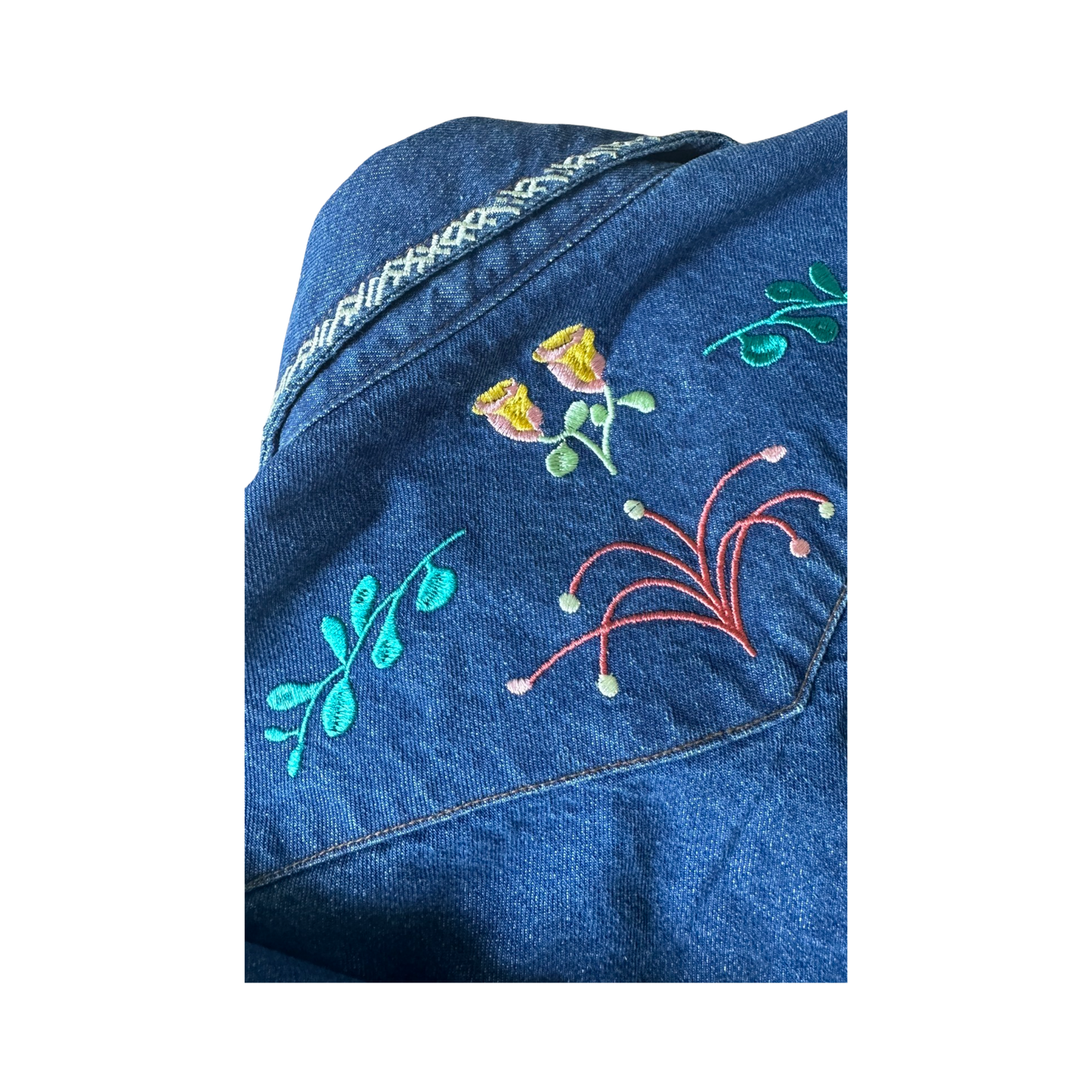 Your Flowers Embroidered Denim Shirt