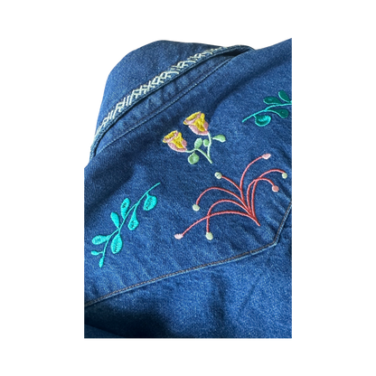 Your Flowers Embroidered Denim Shirt