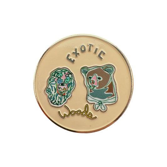 Bear + Lion Brooch front view