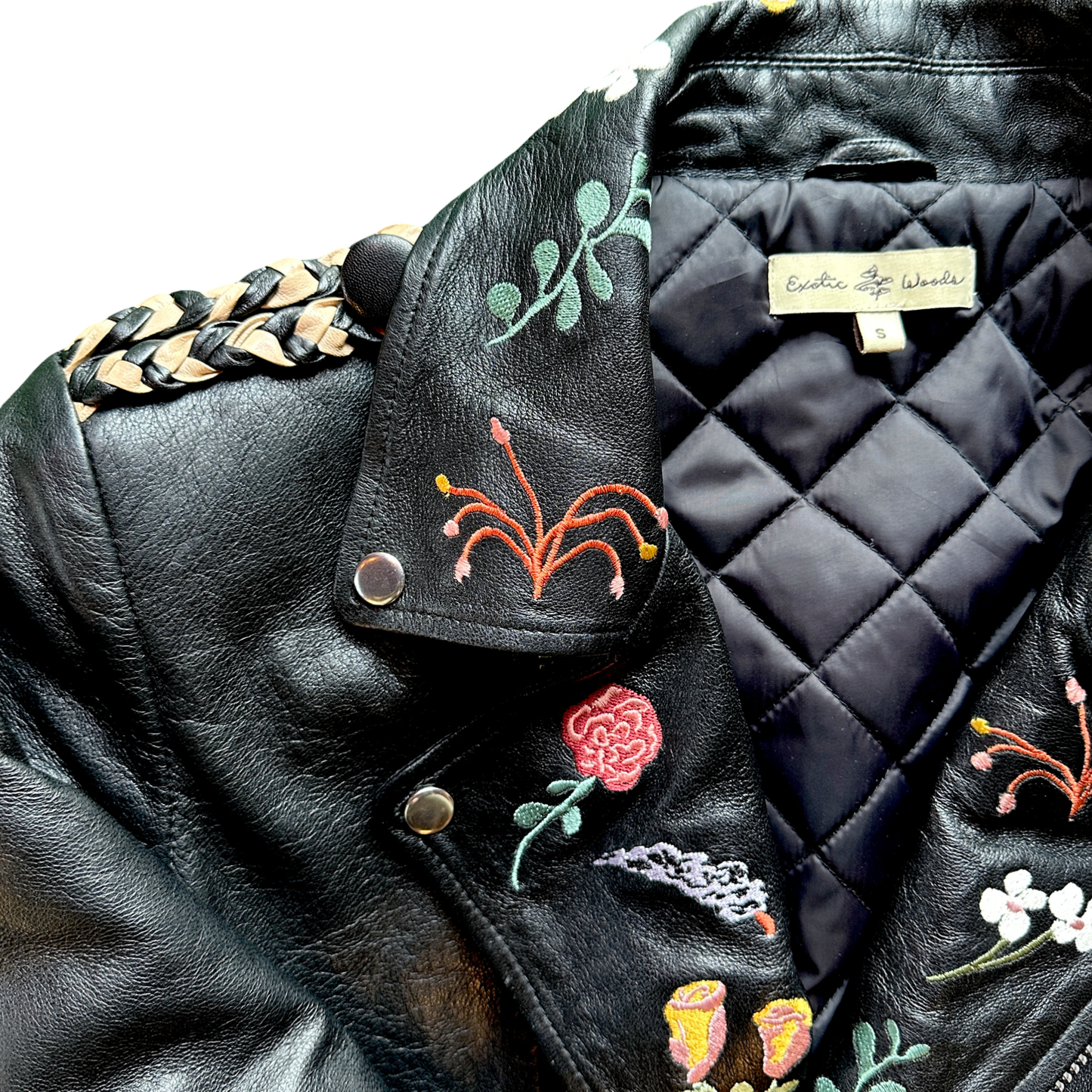 Your Flowers Leather Jacket detail view