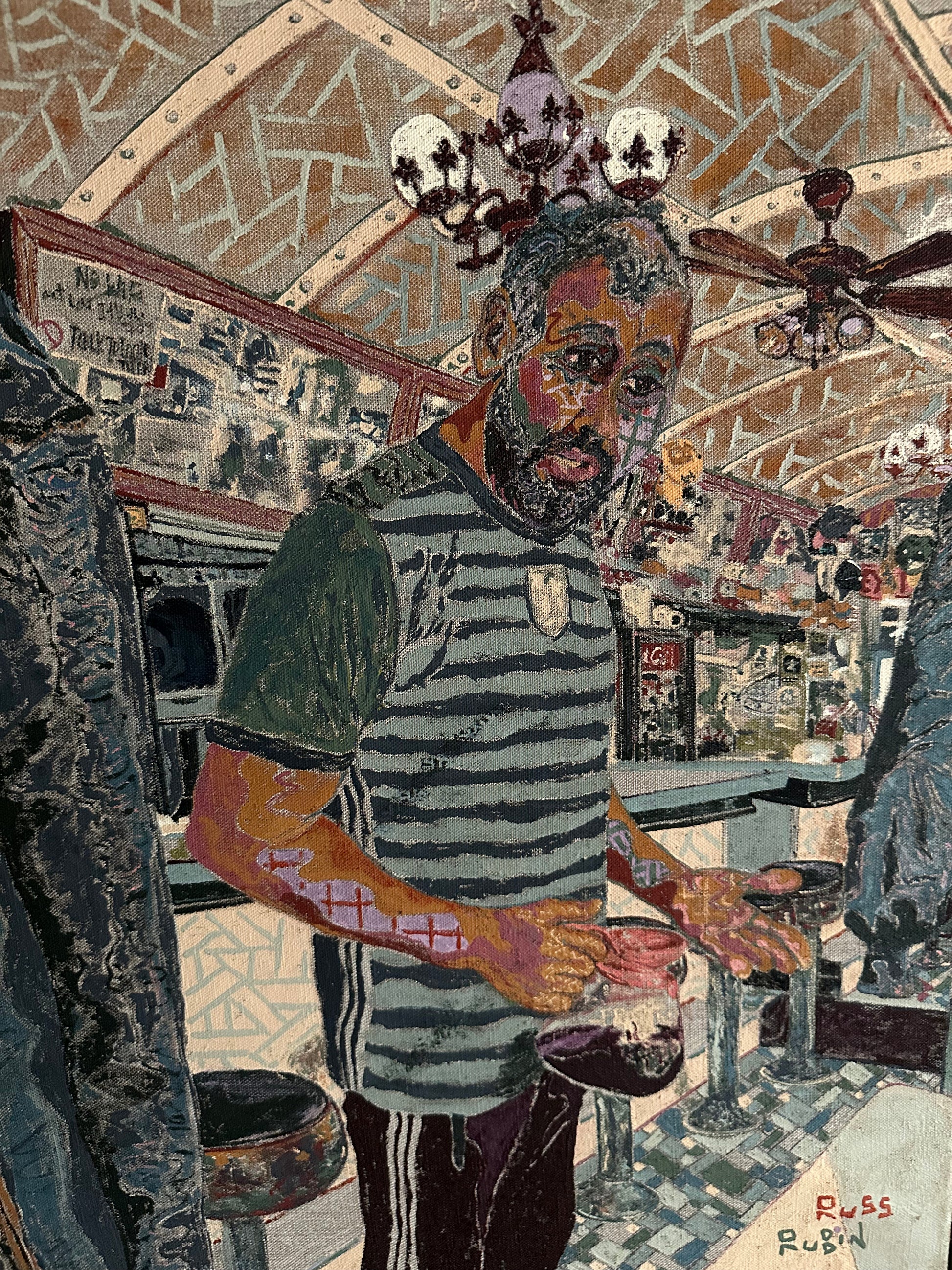 Portrait of man in diner by Russ Rubin - detail view
