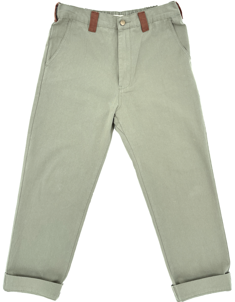 Green Twill Explorer Pant front view