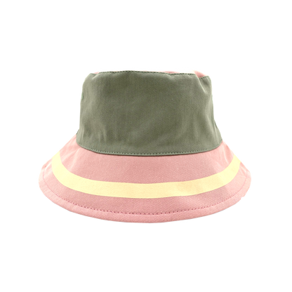 Be Out Bucket Hat back view on pink and green side