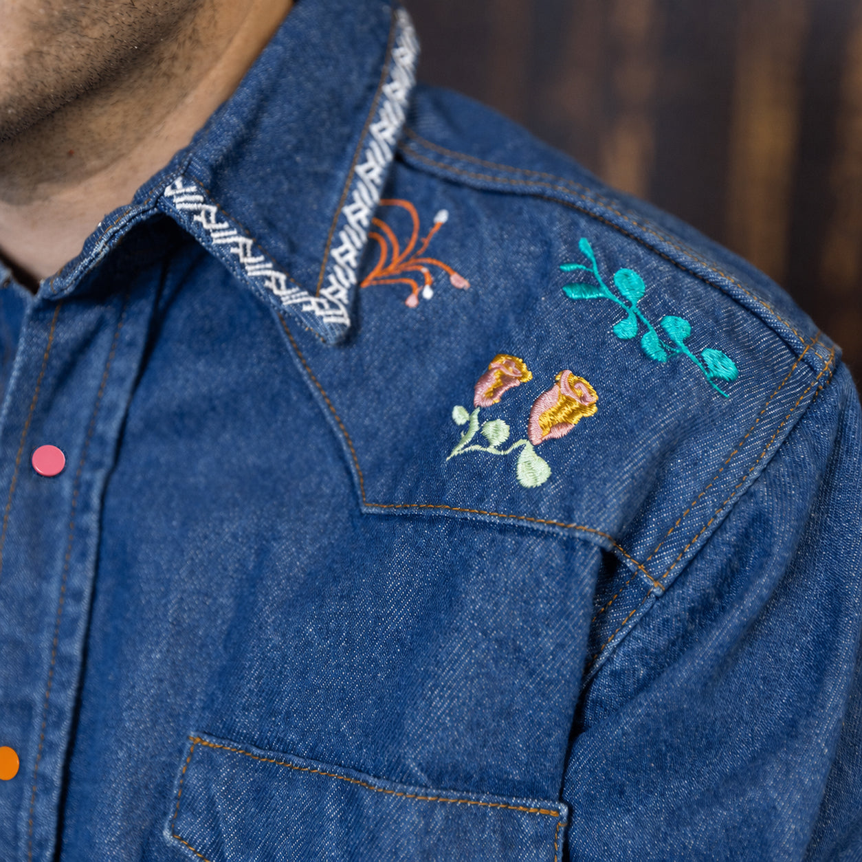 Your Flowers Denim Shirt