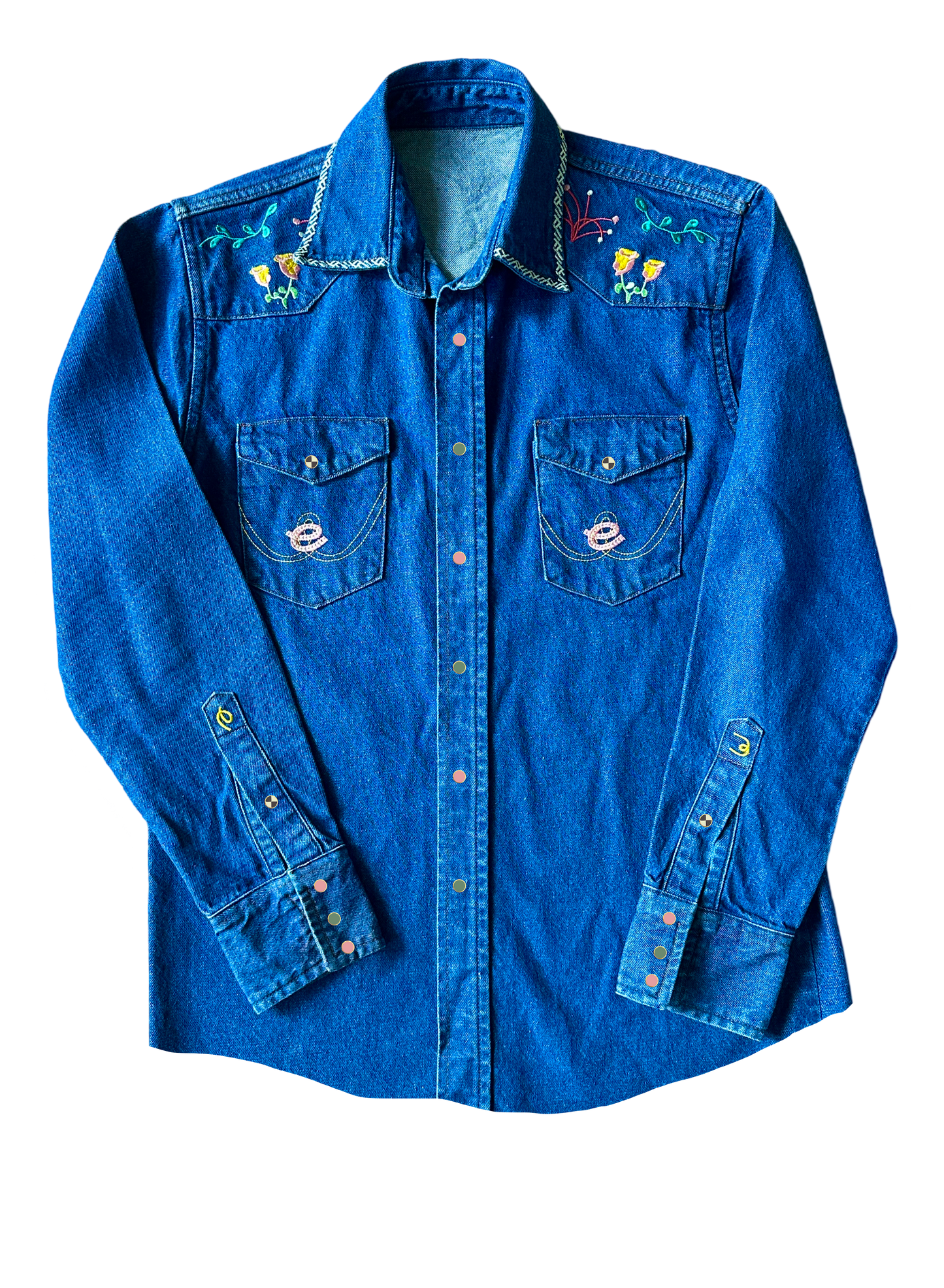 Your Flowers Embroidered Denim Shirt