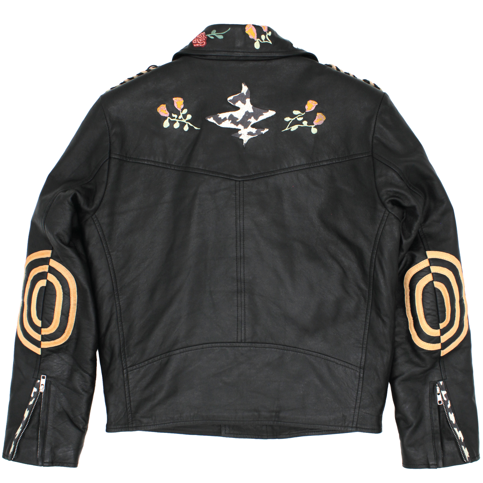 Your Flowers Leather Jacket back view