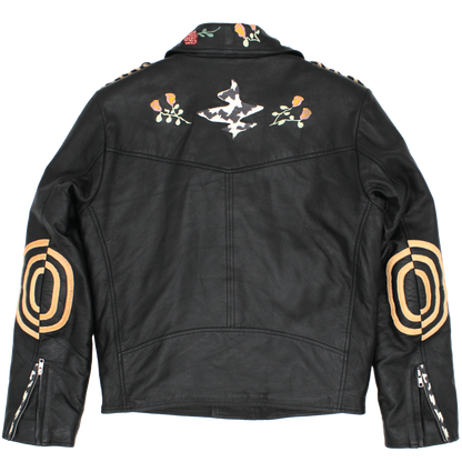 Your Flowers Leather Jacket back view