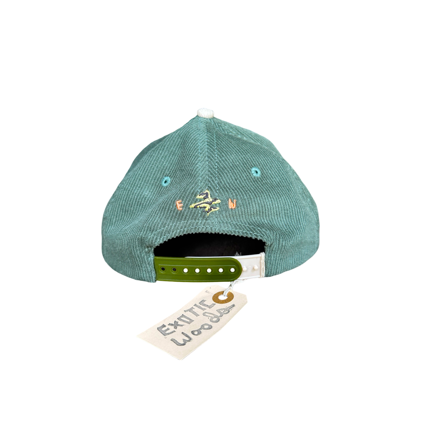 Hand-Painted Green Cord Explorer Hat back view