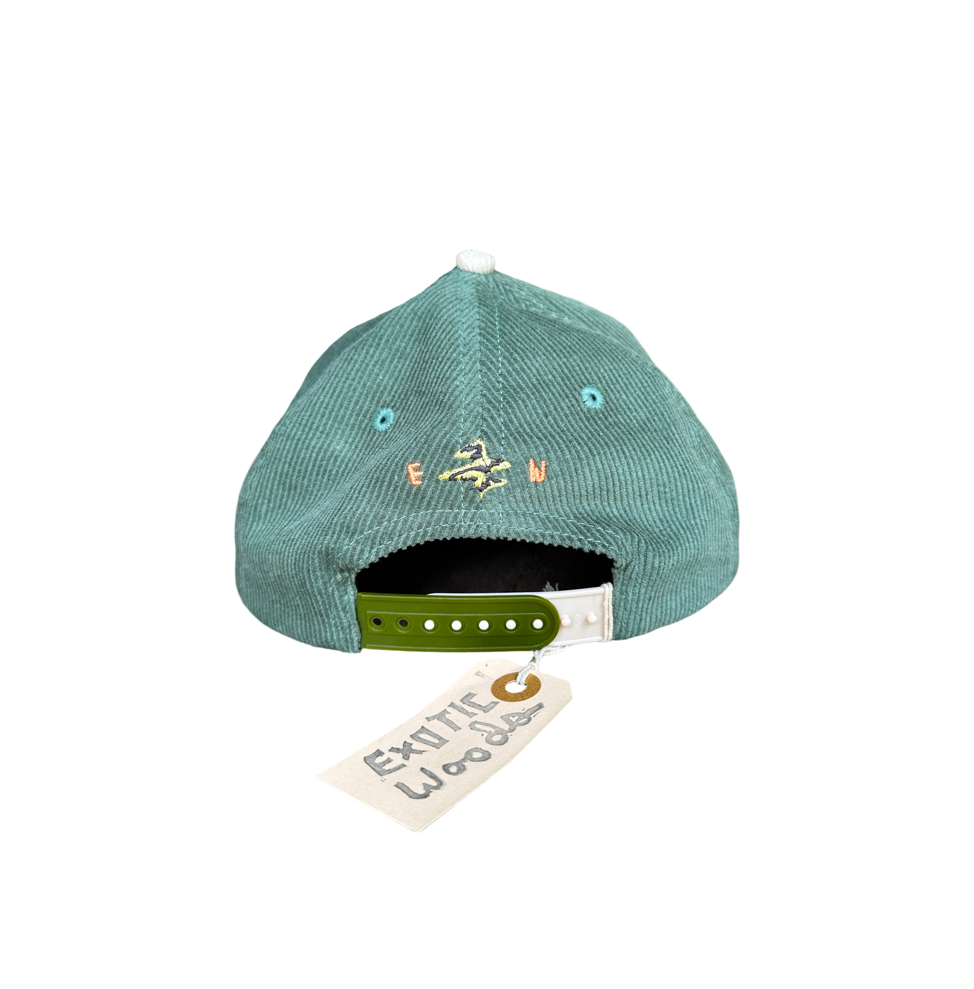 Hand-Painted Green Cord Explorer Hat back view