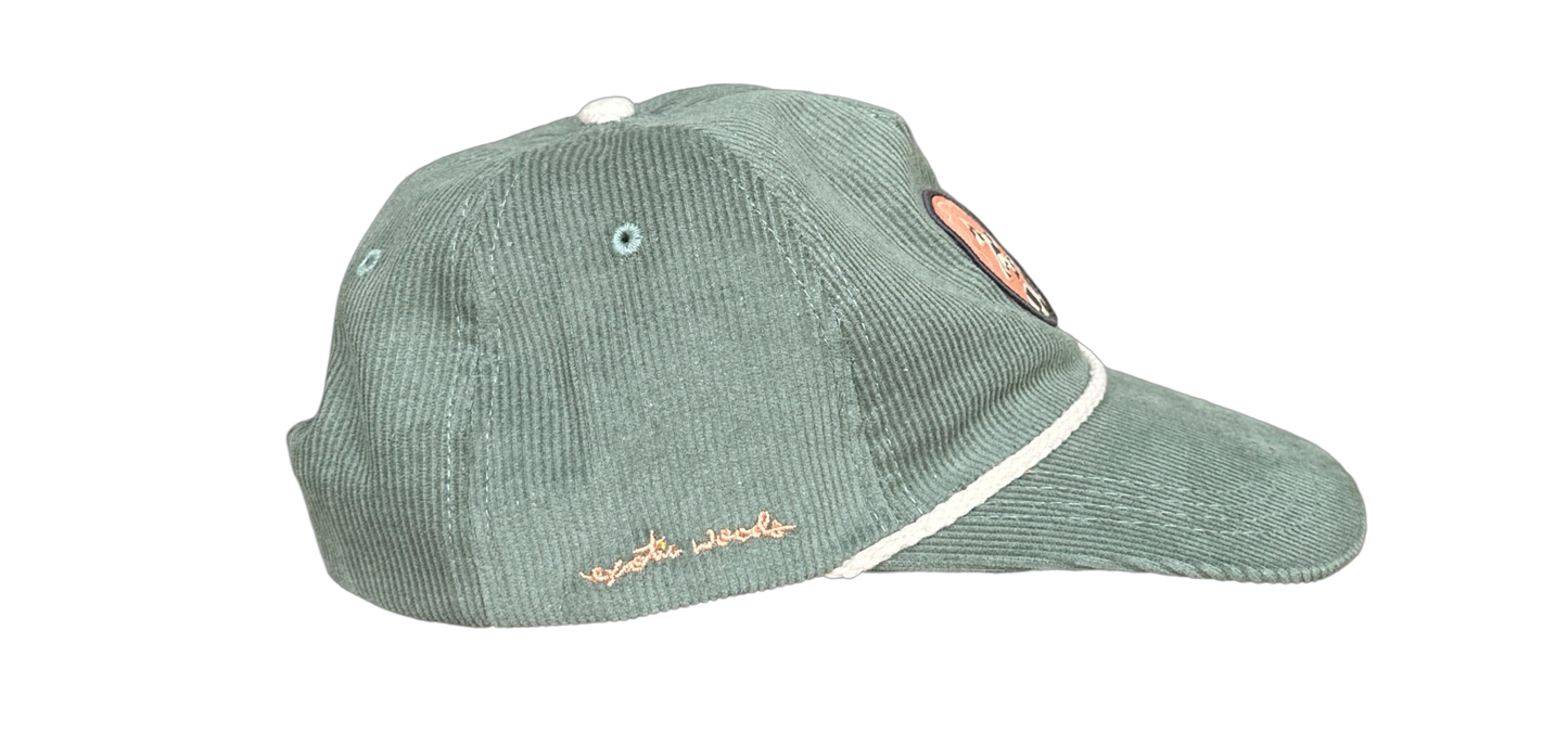 Hand Painted Green Cord Explorer's Hat no. 3