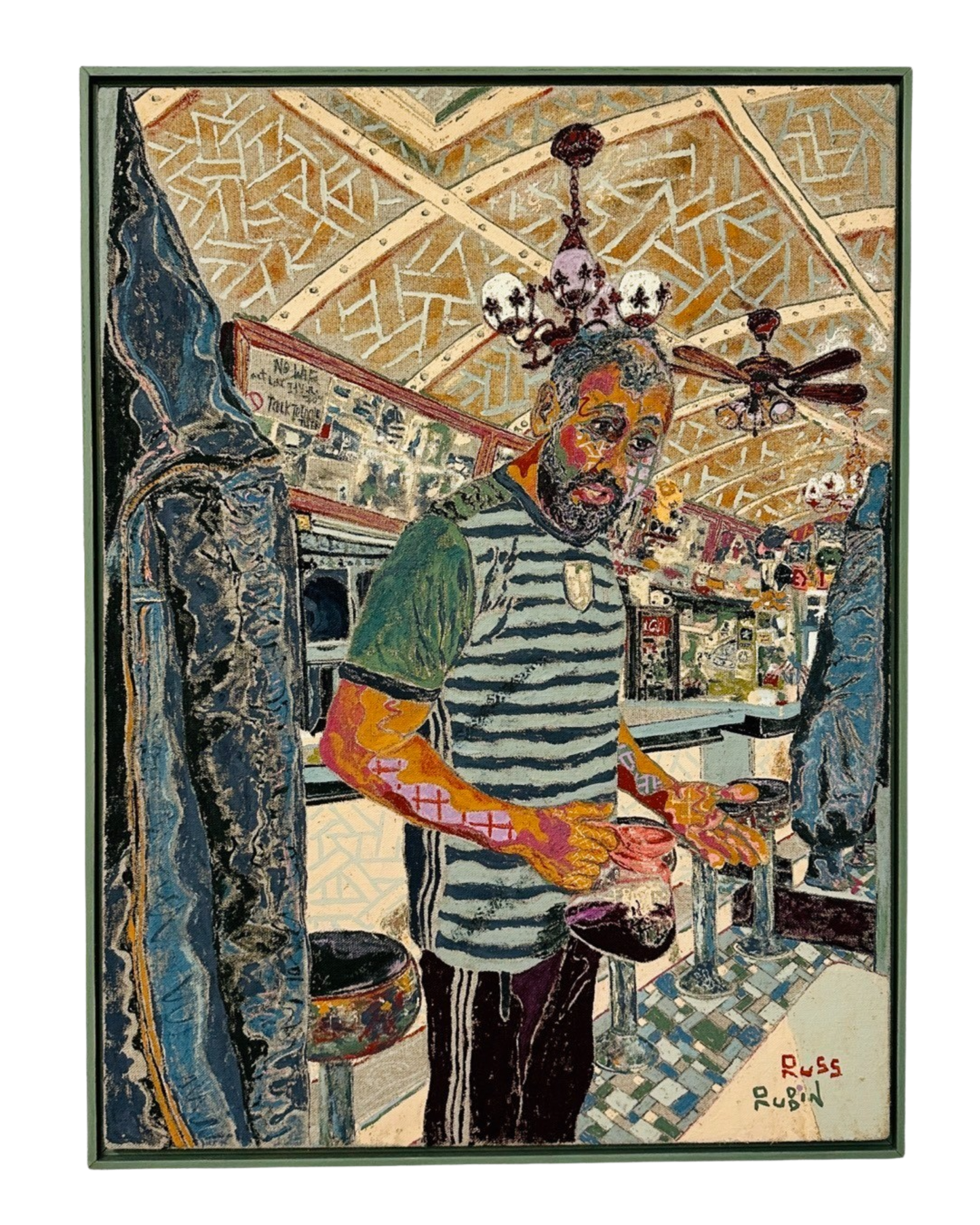 Portrait of man in diner by Russ Rubin - front view