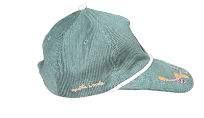 Hand Painted Green Cord Explorer's Hat no. 1