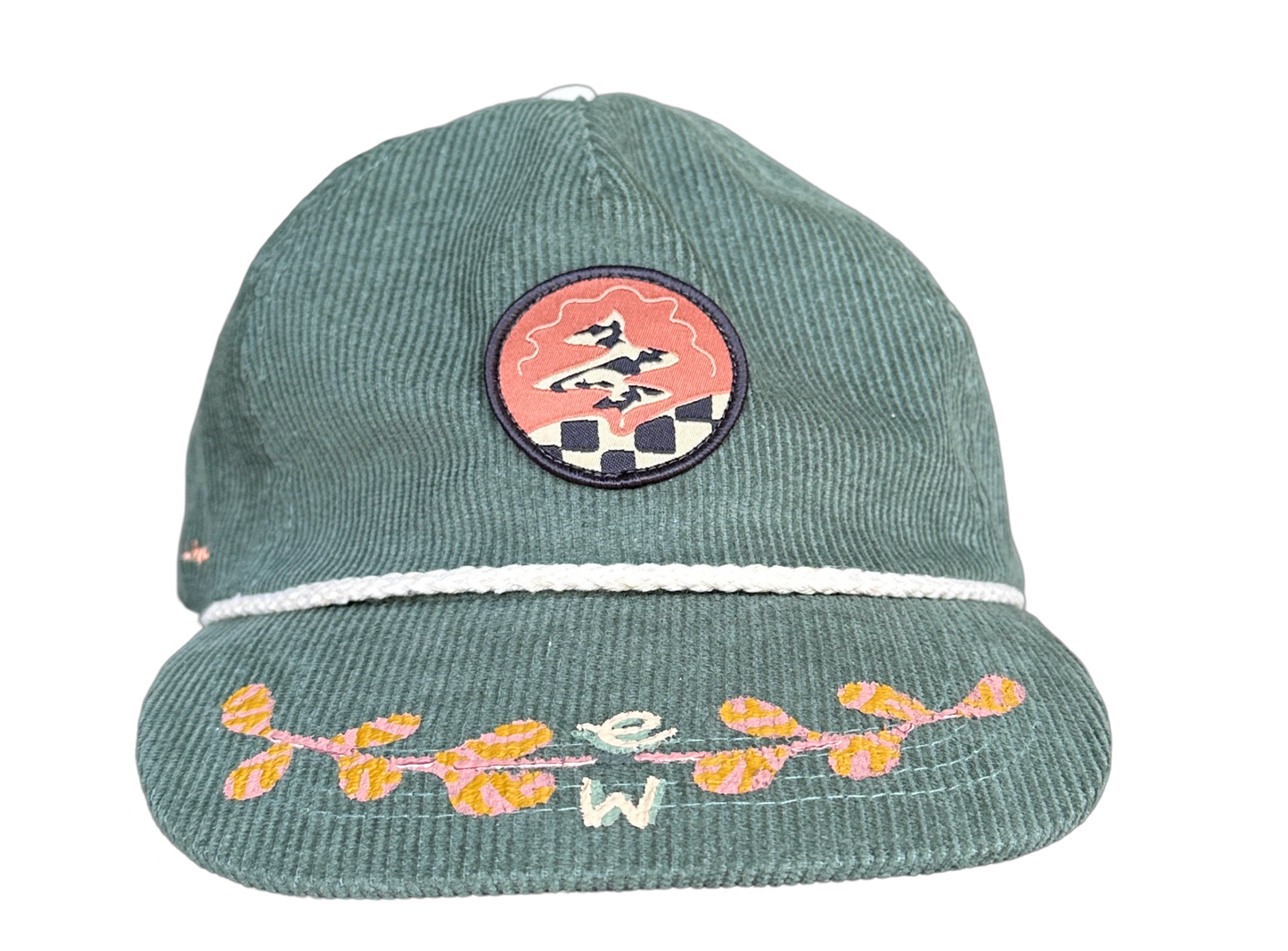 Hand Painted Green Cord Explorer's Hat no. 2