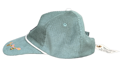 Hand Painted Green Cord Explorer's Hat no. 7