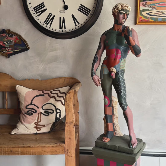 Russ Rubin discussing his hand painted David sculpture 