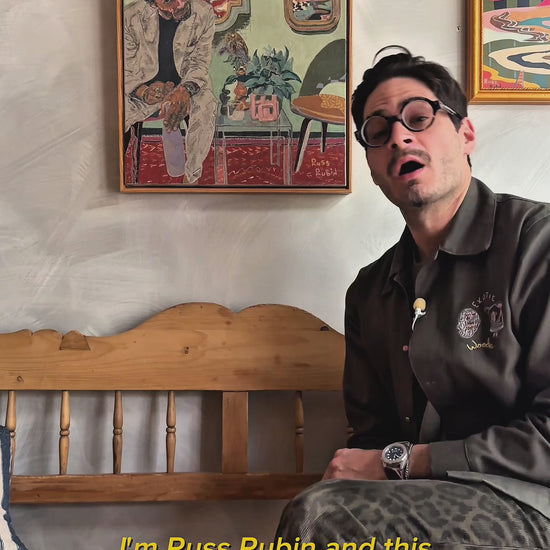 Video of Russ Rubin discussing Self portrait on linen by Russ Rubin