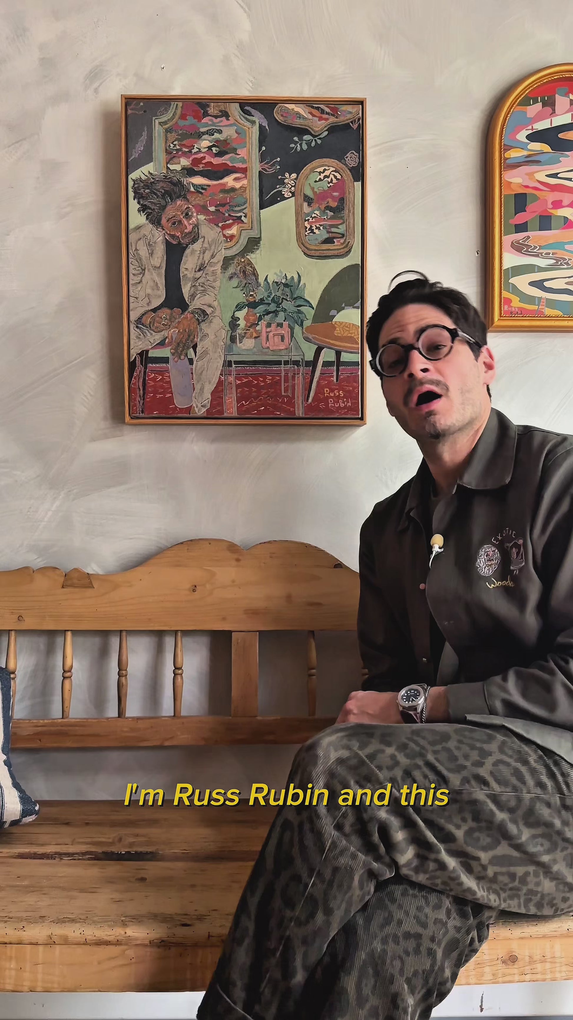 Video of Russ Rubin discussing Self portrait on linen by Russ Rubin